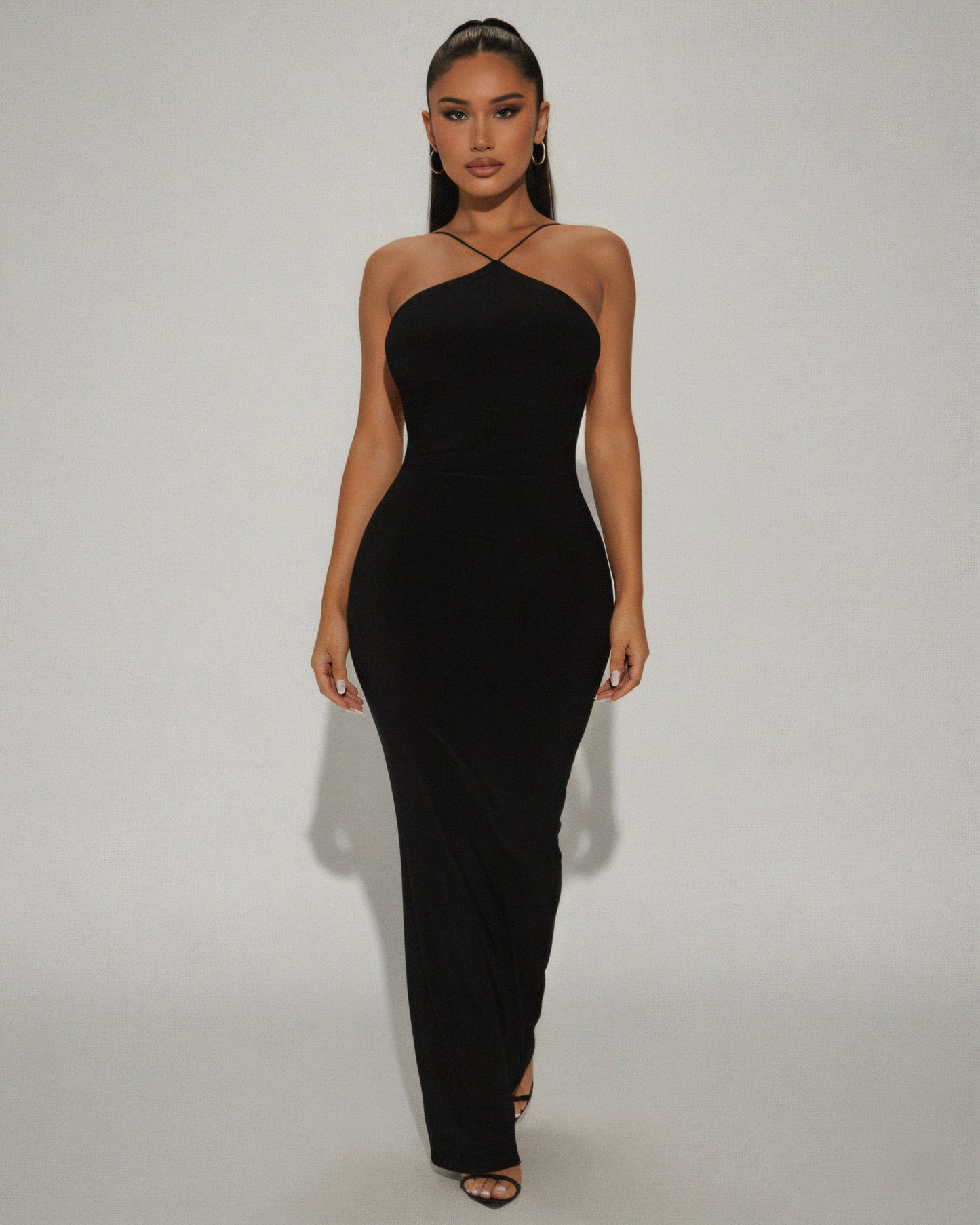 NORA Open-Back Bodycon Maxi Dress